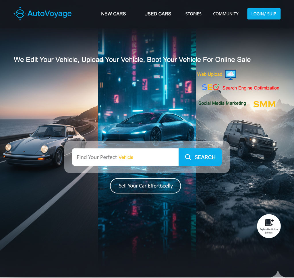 Symbolic Image of Car Sale Website