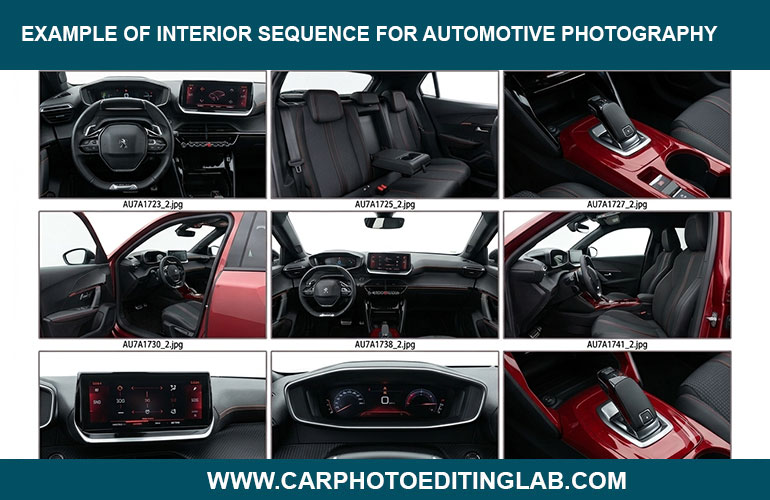 example of interior sequence for automotive photography